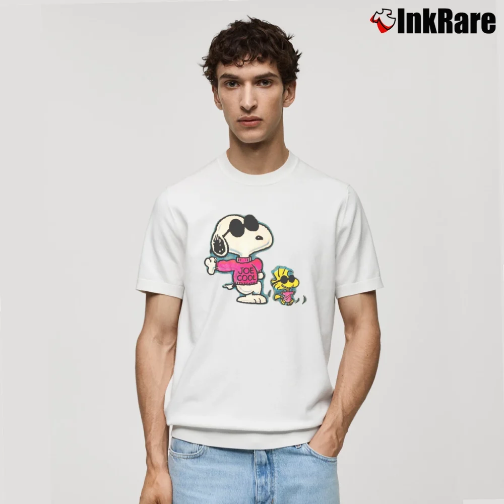 Men’s 1990s Snoopy Joe Cool Woodstock Classic T-Shirt in white | Soft, Breathable Everyday Wear