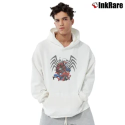 Men’s 1990s Spiderman Carnage Venom Stan Lee Marvel Pullover Hoodie in white | Cozy, Durable, Modern Fit