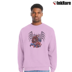 Men’s 1990s Spiderman Carnage Venom Stan Lee Marvel Crewneck Sweatshirt in light pink | Cozy Fabric, Clean Style