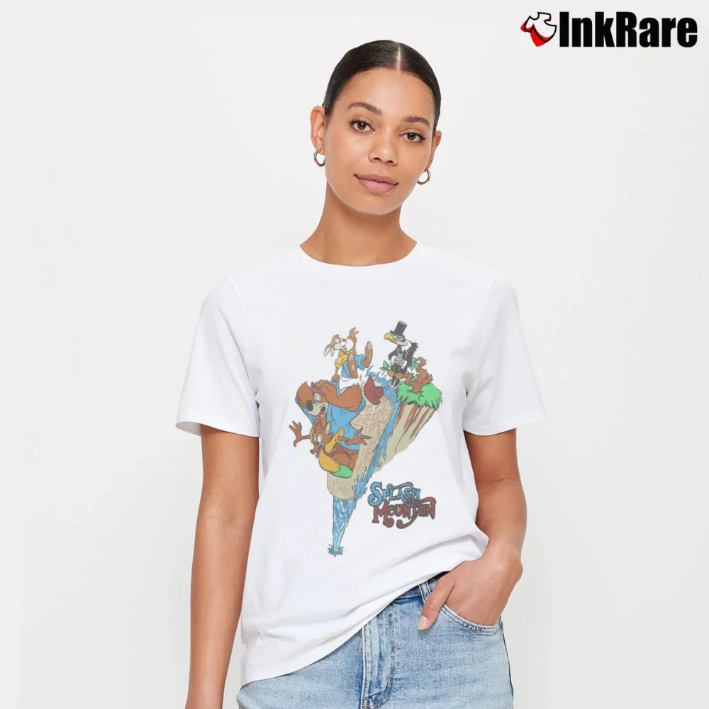 Women’s 1990s Splash Mountain Disney Ride Vintage Signature T-Shirt in white | Soft, Flattering Fit