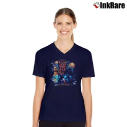 Women’s 1990s Star Wars Episode 1 Vintage Style V-Neck Tee in navy | Chic Neckline, Soft Texture