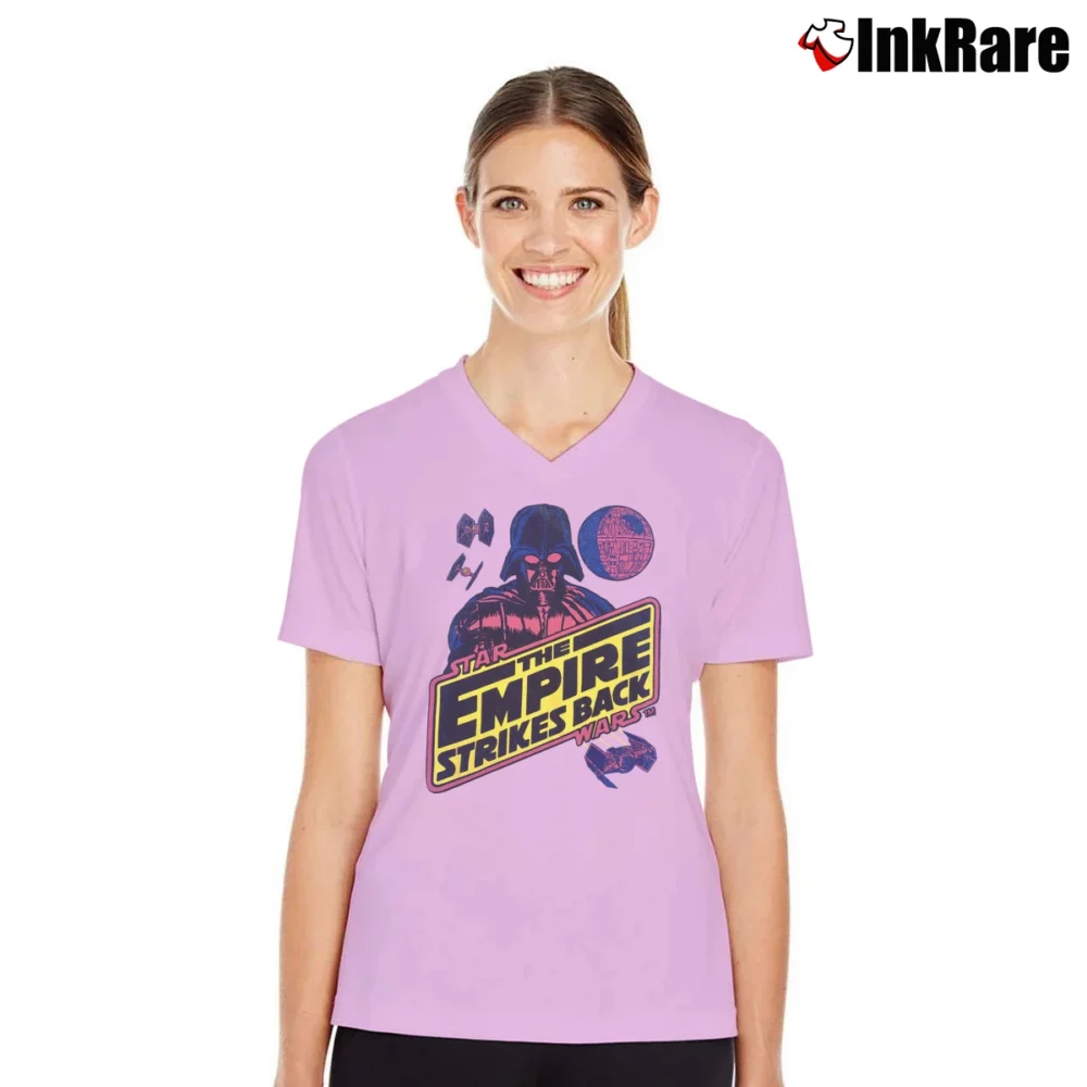 Women’s 1990s Star Wars The Empire Strikes Back V-Neck Tee in light pink | Chic Neckline, Soft Texture