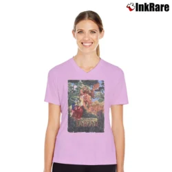 Women’s 1990s Tarzan Movie Promo Disney V-Neck Tee in light pink | Chic Neckline, Soft Texture