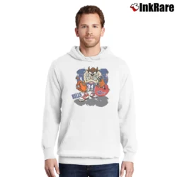 Men’s 1990s Taz Buffalo Bills Looney Tunes Football Pullover Hoodie in white | Cozy, Durable, Modern Fit