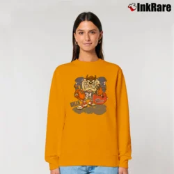 Women’s 1990s Taz Buffalo Bills Looney Tunes Football Relaxed Sweatshirt in orange | Soft, Laid-Back Vibe