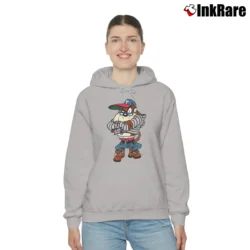 Women’s 1990s Taz Space Jam Cartoon Looney Tunes Cozy Hoodie in sport grey | Warm, Structured, Stylish