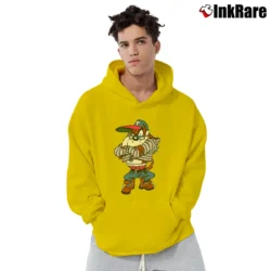 Men’s 1990s Taz Space Jam Cartoon Looney Tunes Pullover Hoodie in yellow | Cozy, Durable, Modern Fit