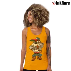 Women’s 1990s Taz Space Jam Cartoon Looney Tunes Tank Top in orange | Lightweight, Movement-Friendly