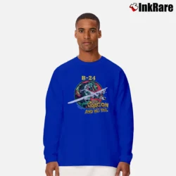 Men’s 1990s The Dragon And His Tail B - 24 Bomber Warplane Long-Sleeve Shirt in royal blue | Sleek, Lightweight, Year-Round Wear