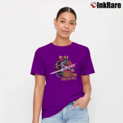 Women’s 1990s The Dragon And His Tail B - 24 Bomber Warplane Signature T-Shirt in purple | Soft, Flattering Fit