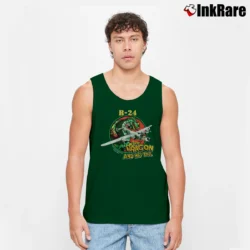 Men’s 1990s The Dragon And His Tail B - 24 Bomber Warplane Tank Top in forest green | Breathable, Active-Friendly Design