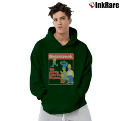 Men’s 1990s The Simpsons Newsweek Pullover Hoodie in forest green | Cozy, Durable, Modern Fit