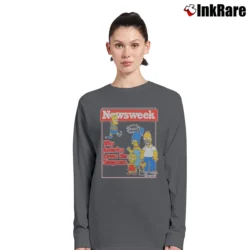 Women’s 1990s The Simpsons Newsweek Long-Sleeve Top in charcoal | Sleek, Versatile, All-Season