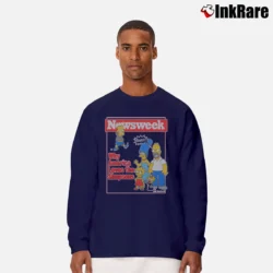 Men’s 1990s The Simpsons Newsweek Long-Sleeve Shirt in navy | Sleek, Lightweight, Year-Round Wear