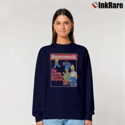 Women’s 1990s The Simpsons Newsweek Relaxed Sweatshirt in navy | Soft, Laid-Back Vibe