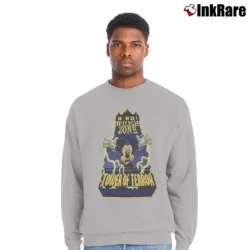 Men’s 1990s Tower Of Terror I Survived Mickey Mouse Crewneck Sweatshirt in sport grey | Cozy Fabric, Clean Style