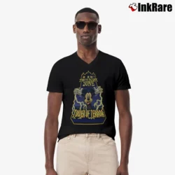 Men’s 1990s Tower Of Terror I Survived Mickey Mouse V-Neck Tee in black | Sharp, Breathable, Everyday Staple