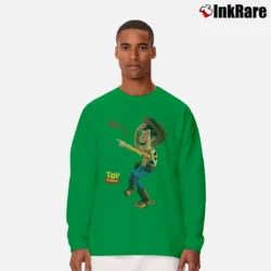 Men’s 1990s Toy Story Woody Pixar Disney Cartoon Long-Sleeve Shirt in irish green | Sleek, Lightweight, Year-Round Wear