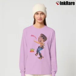 Women’s 1990s Toy Story Woody Pixar Disney Cartoon Long-Sleeve Top in light pink | Sleek, Versatile, All-Season