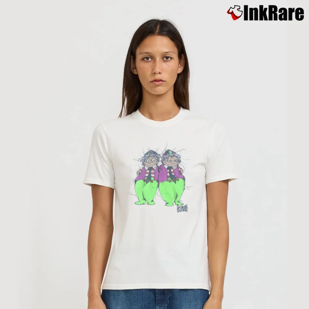Women’s 1990s Tweedle Dee Dum Alice In Wonderland Signature T-Shirt in white | Soft, Flattering Fit