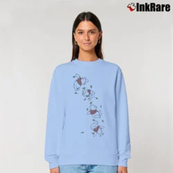 Women’s 1990s Winnie The Pooh Disney Cartoon Relaxed Sweatshirt in light blue | Soft, Laid-Back Vibe