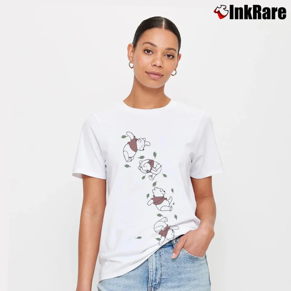 Women’s 1990s Winnie The Pooh Disney Cartoon Signature T-Shirt in white | Soft, Flattering Fit