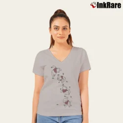 Women’s 1990s Winnie The Pooh Disney Cartoon V-Neck Tee in sport grey | Chic Neckline, Soft Texture