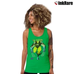 Women’s 1990s Wolverine Marvel Comics Spell Out Tank Top in irish green | Lightweight, Movement-Friendly