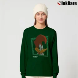 Women’s 1990s Woody Woodpecker Marvel Dc Cartoon Movie Long-Sleeve Top in forest green | Sleek, Versatile, All-Season
