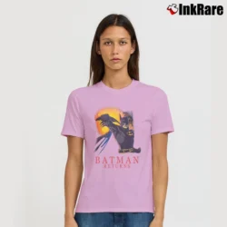 Women’s 1991 Batman Returns Movie Graphic Signature T-Shirt in light pink | Soft, Flattering Fit