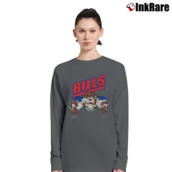 Women’s 1991 Buffalo Bills Taz Tasmanian Devil NFL Long-Sleeve Top in charcoal | Sleek, Versatile, All-Season