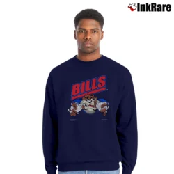 Men’s 1991 Buffalo Bills Taz Tasmanian Devil NFL Crewneck Sweatshirt in navy | Cozy Fabric, Clean Style