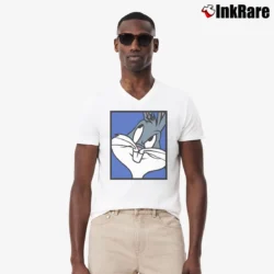 Men’s 1991 Bugs Bunny Looney Tunes V-Neck Tee in white | Sharp, Breathable, Everyday Staple