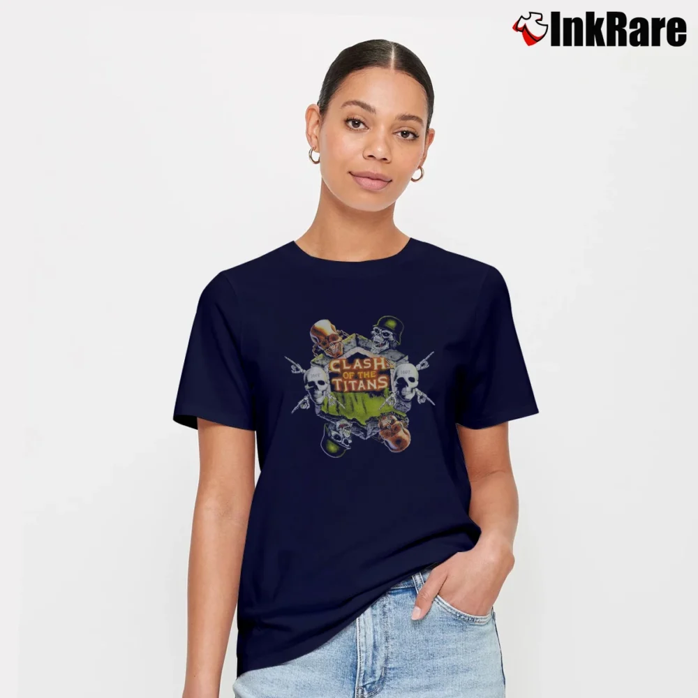 Women’s 1991 Clash Of The Titans Tour Featuring Anthrax Megadeth Slayer Alice In Chains Signature T-Shirt in navy | Soft, Flattering Fit