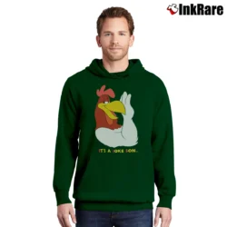 Men’s 1991 Foghorn Leghorn Looney Tunes Cartoon Pullover Hoodie in forest green | Cozy, Durable, Modern Fit