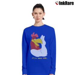 Women’s 1991 Foghorn Leghorn Looney Tunes Cartoon Long-Sleeve Top in royal blue | Sleek, Versatile, All-Season