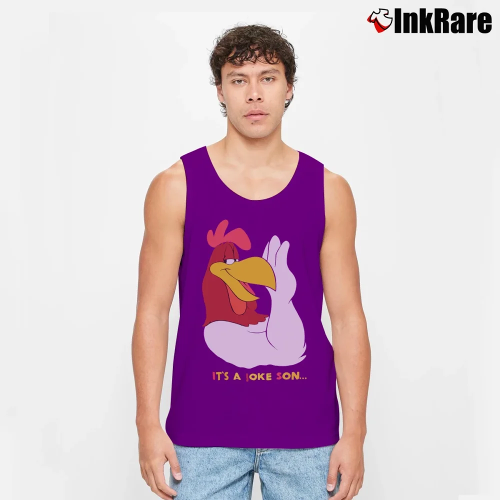 Men’s 1991 Foghorn Leghorn Looney Tunes Cartoon Tank Top in purple | Breathable, Active-Friendly Design