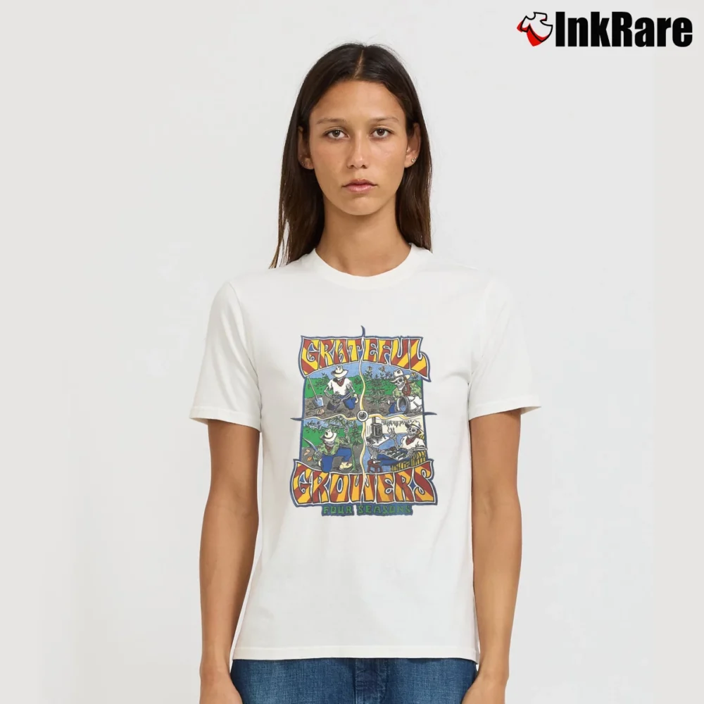Women’s 1991 Grateful Growers Grateful Dead Signature T-Shirt in white | Soft, Flattering Fit
