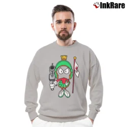 Men’s 1991 Marvin The Martian Looney Tunes Crewneck Sweatshirt in sport grey | Cozy Fabric, Clean Style