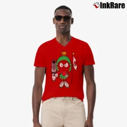 Men’s 1991 Marvin The Martian Looney Tunes V-Neck Tee in red | Sharp, Breathable, Everyday Staple