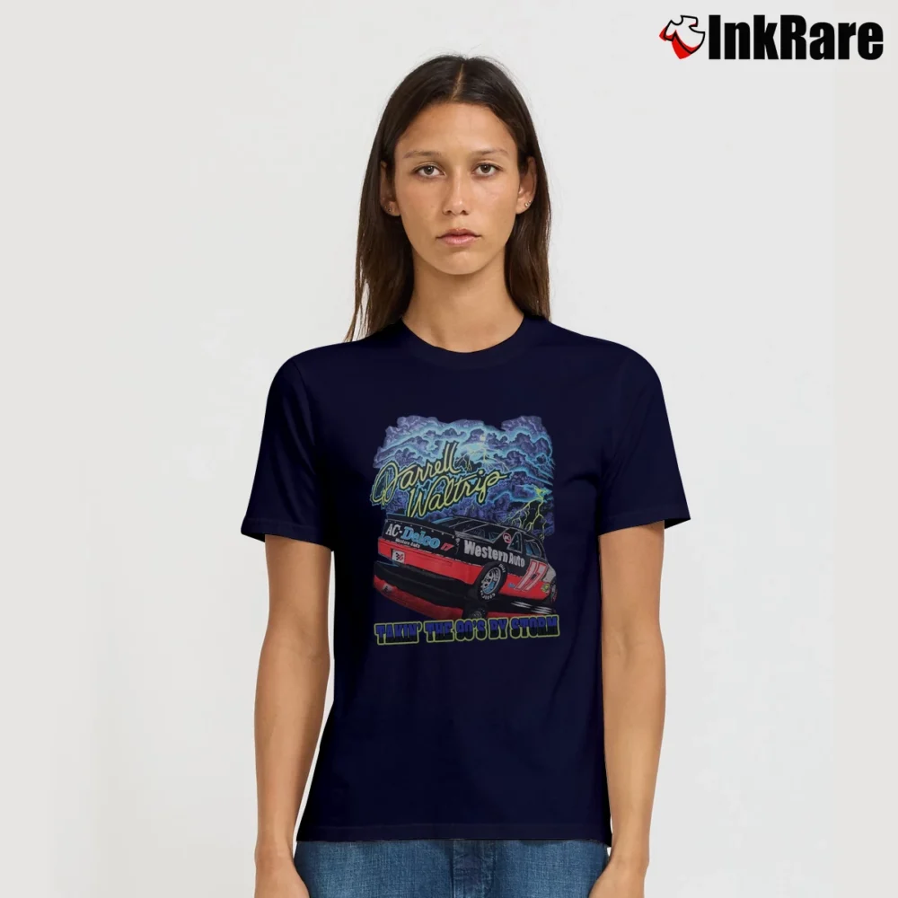 Women’s 1991 Nascar Darrell Waltrip Ac Delco Signature T-Shirt in navy | Soft, Flattering Fit