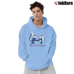 Men’s 1991 Pepe Le Pew Looney Tunes 90s Pullover Hoodie in light blue | Cozy, Durable, Modern Fit