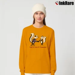 Women’s 1991 Pepe Le Pew Looney Tunes 90s Long-Sleeve Top in orange | Sleek, Versatile, All-Season