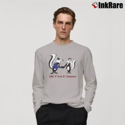 Men’s 1991 Pepe Le Pew Looney Tunes 90s Long-Sleeve Shirt in sport grey | Sleek, Lightweight, Year-Round Wear