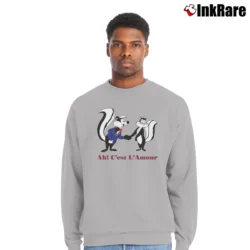 Men’s 1991 Pepe Le Pew Looney Tunes 90s Crewneck Sweatshirt in sport grey | Cozy Fabric, Clean Style