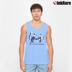 Men’s 1991 Pepe Le Pew Looney Tunes 90s Tank Top in light blue | Breathable, Active-Friendly Design