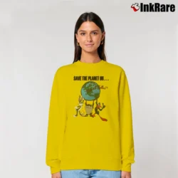 Women’s 1991 Save The Planet Or That's All Folks Looney Tunes Relaxed Sweatshirt in yellow | Soft, Laid-Back Vibe