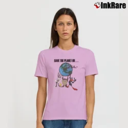 Women’s 1991 Save The Planet Or That's All Folks Looney Tunes Signature T-Shirt in light pink | Soft, Flattering Fit