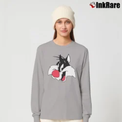 Women’s 1991 Sylvester Looney Tunes Cartoon Long-Sleeve Top in sport grey | Sleek, Versatile, All-Season