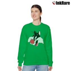 Women’s 1991 Sylvester Looney Tunes Cartoon Relaxed Sweatshirt in irish green | Soft, Laid-Back Vibe